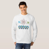 T-shirt science ADN, structure atomique, mot chinois. 科学 (Devant entier)
