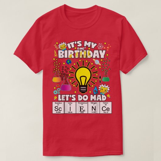 T-shirt Science Anniversaire Thème Chemise N'importe quel  (Design devant)