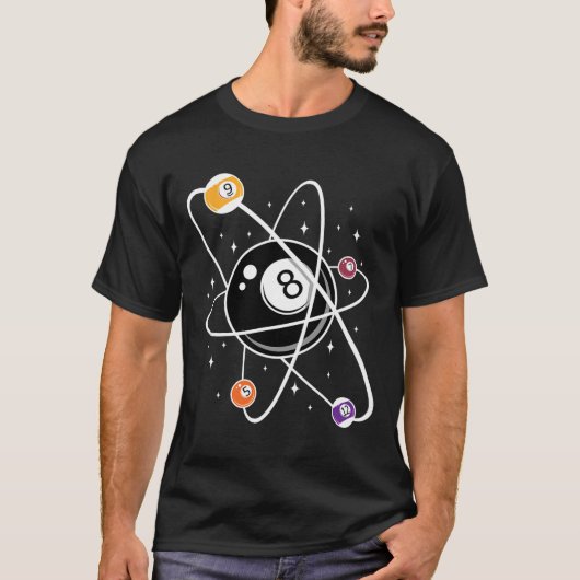 T-shirt Science Atom Pool Lover 8 - Billard (Devant)