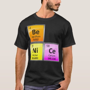 T-shirt Science Be Nice Table Périodique Élément Chimique