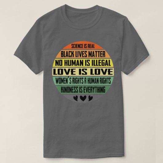 T-shirt Science, BLM, Humanité, Défense des droits P (Design devant)