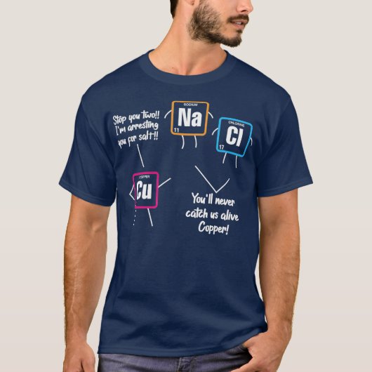 T-shirt Science Chimie Professeur Funny Cu Na Cl (Devant)