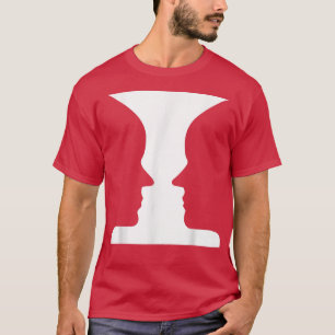 T-shirt Science de l'illusion optique Vase faciale Abstrai