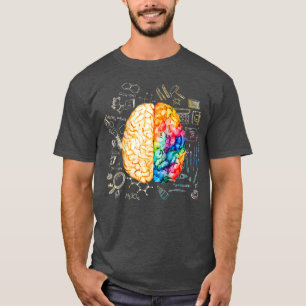 T-shirt Science Du Cerveau Coloré Et Neuroscience De L'Art
