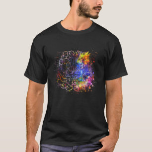 T-shirt Science du cerveau colorée Art Mindset Science uni