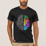 T-shirt Science du génie cérébral coloré<br><div class="desc">Cadeau de sensibilisation à la Neurodiversité Art. Ingénierie cérébrale colorée Sciences.</div>