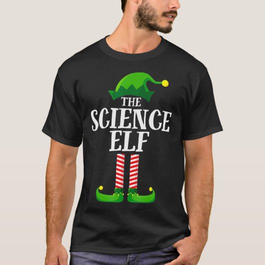 T-shirt Science Elf Matching Family Group Noël (Devant)