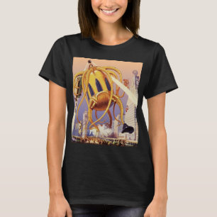 T-shirt Science-fiction vintage Guerre d'invasion Alien Pi