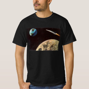 T-shirt Science-fiction vintage, vaisseau spatial au-dessu