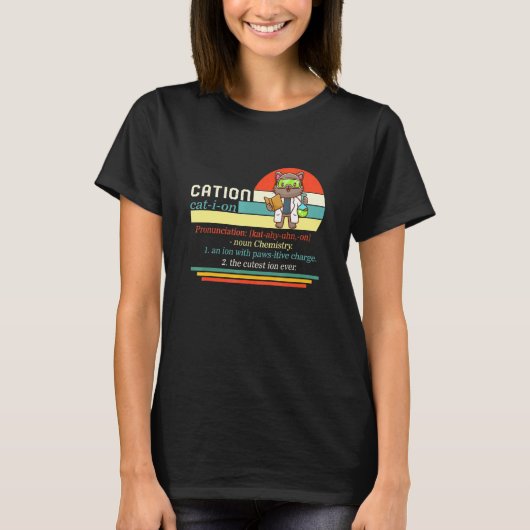 T-shirt Science Nerd Cation Chimie Pawsitive Scien (Devant)