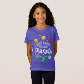 T-Shirt Science Nerd fille spatiale qui aime les planètes (Devant entier)