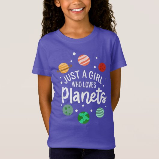 T-Shirt Science Nerd fille spatiale qui aime les planètes (Devant)