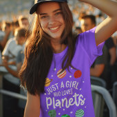 T-Shirt Science Nerd fille spatiale qui aime les planètes