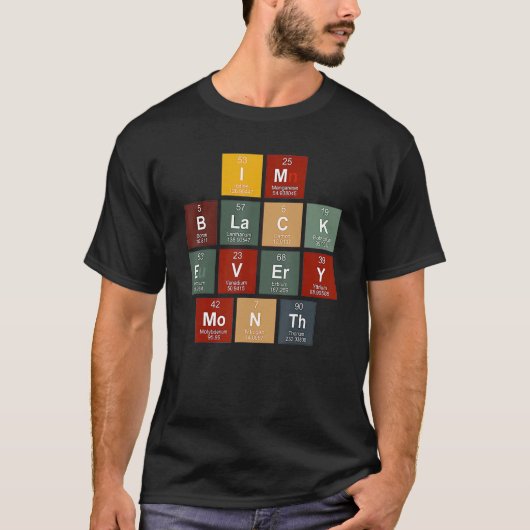 T-shirt Science Periodic Table Element Black History Month (Devant)