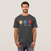 T-shirt Science Rock Paper Scissor Microorganism friend (Devant entier)