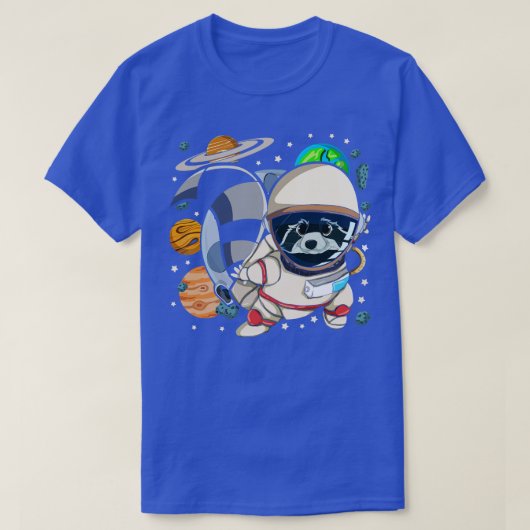 T-shirt science spatiale astronaute astronaute racoon (Design devant)