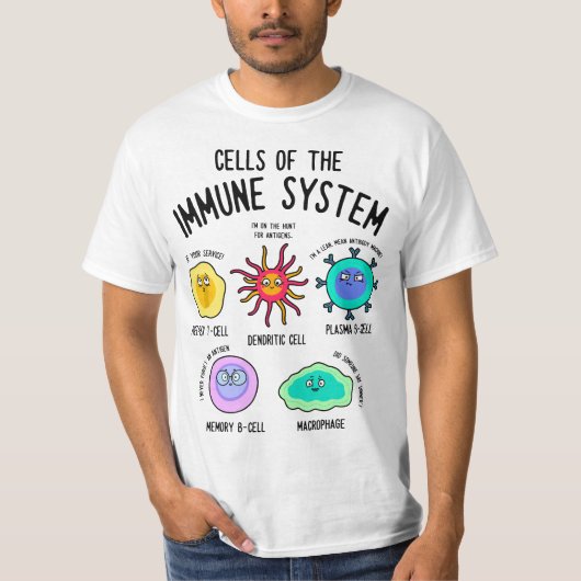 T-shirt Science T, Immune Cells T, Funny Science (Devant)