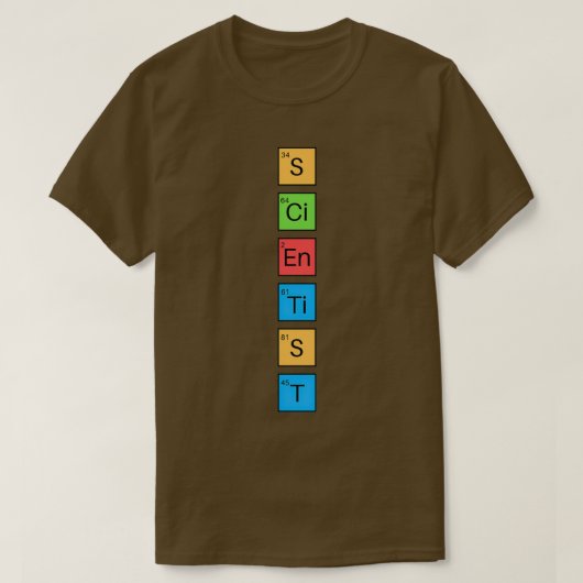 T-shirt Science, tableau périodique 1 (Design devant)