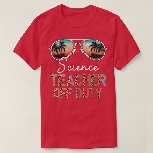 T-shirt Science Teacher Off Duty Leopard (Design devant)