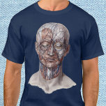T-shirt Science vintage de l'anatomie humaine, nez de gorg<br><div class="desc">Illustration vintage dessin sur la santé humaine et l'anatomie avec la tête et le visage avec vaisseaux sanguins,  veines,  ligaments,  tendons et muscles. Vue frontale de la structure musculaire du cou,  de la tête et du visage. Excellent design pour les geeks en science et en biologie.</div>