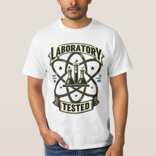T-shirt Science Vintage "testée en laboratoire" (Devant)