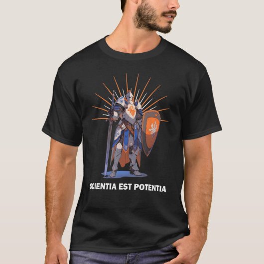 T-shirt SCIENTIA EST POTENTIA Knights Templar Motto (Devant)