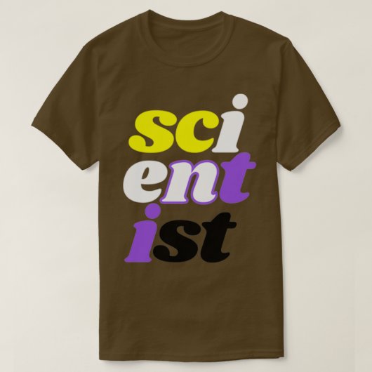 T-shirt scientifique non binaire vertical non frontière (Design devant)