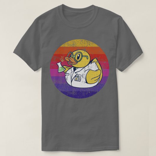 T-shirt Scientifique Rubber Duck Retro (Design devant)