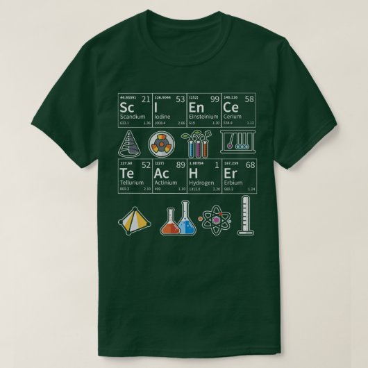 T-shirt Scientifique Table périodique Chimie Sciences Ense (Design devant)