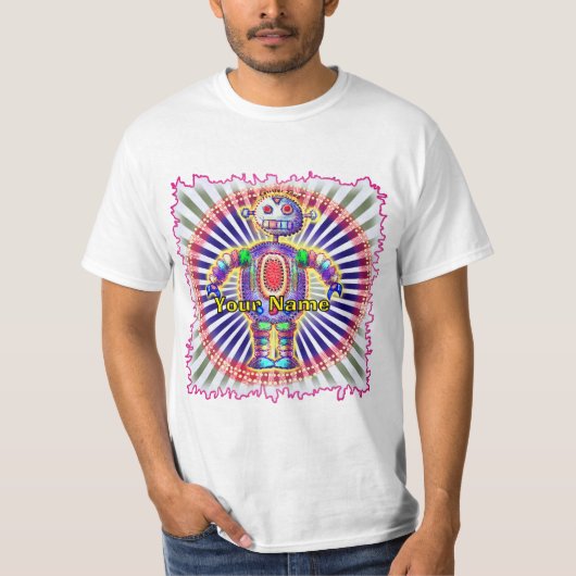 T-shirt Scifi rainbow robot (Devant)