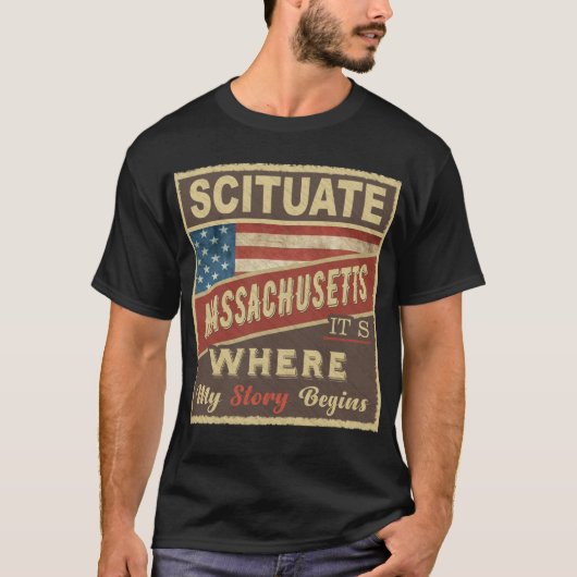 T-shirt SCITUATE, MA C'est là que commence mon histoire (Devant)