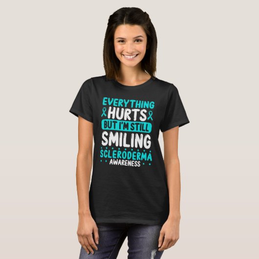 T-shirt Scleroderma Awareness Teal Ribbon Warrior (Devant entier)