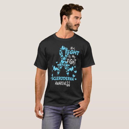 T-shirt Scleroderma Conscience Son combat est mon combat d (Devant entier)