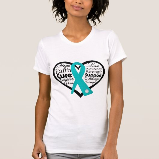 T-shirt Scleroderma Heart Ribbon Collage (Devant)