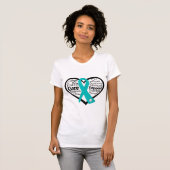 T-shirt Scleroderma Heart Ribbon Collage (Devant entier)