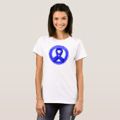 T-shirt Scleroderma Sensibilisation Bleu Ruban Blanc Coeur (Devant entier)