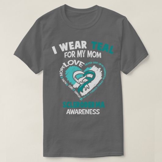 T-shirt Scleroderma Sensibilisation Je Porte Turquoise Pou (Design devant)