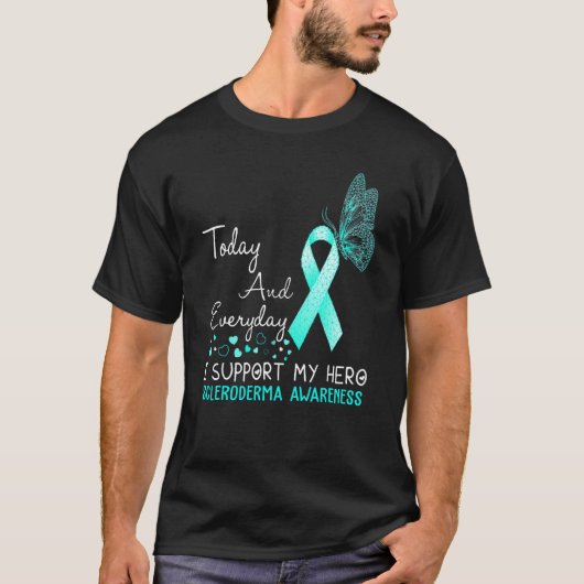 T-shirt Scleroderma Sensibilisation Je soutiens Mon Papill (Devant)