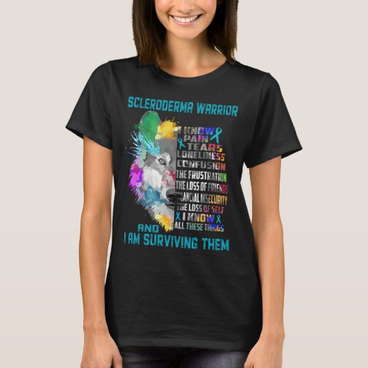 T-shirt Scleroderma Sensibilisation Ribbon Soutien Cadeaux (Devant)