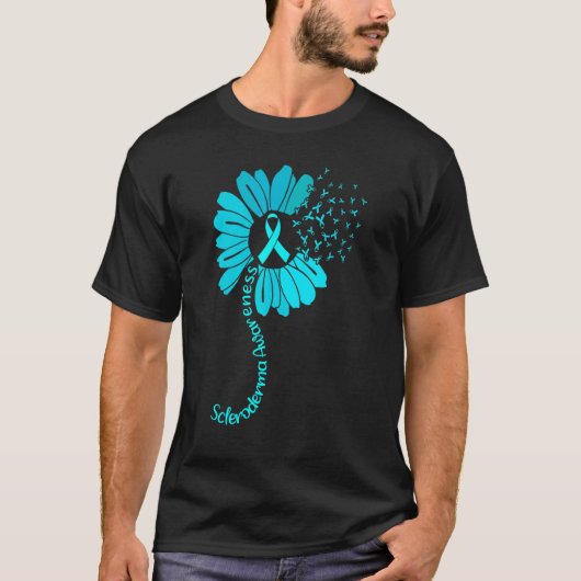T-shirt Scleroderma Sensibilisation Ruban Tournesol (Devant)