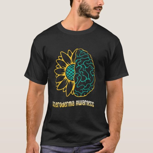 T-shirt Scleroderma Sensibilisation Tournesol Vert Ruban F (Devant)