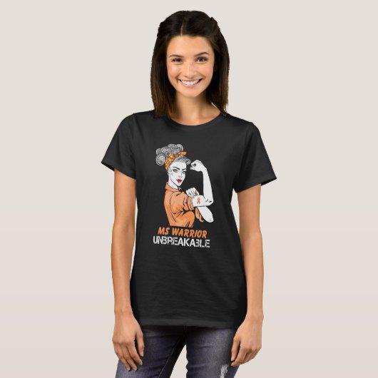 T-shirt Sclérose en plaques Guerrier Indestructible Ms Str (Devant entier)