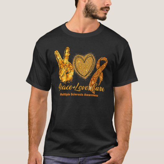 T-shirt Sclérose en plaques Sensibilisation MS Paix Amour  (Devant)
