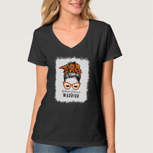 T-shirt Sclérose multiple blanchie Guerrier Messy Bun Ms W (Devant)