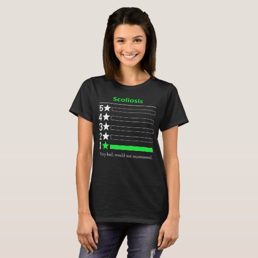 T-shirt Scoliose Très mauvaise, ne recommande pas (Devant entier)