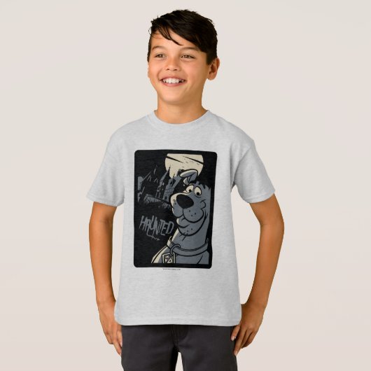 T-shirt Scooby-Doo Noir Haunted Mansion Graphisme (Devant entier)