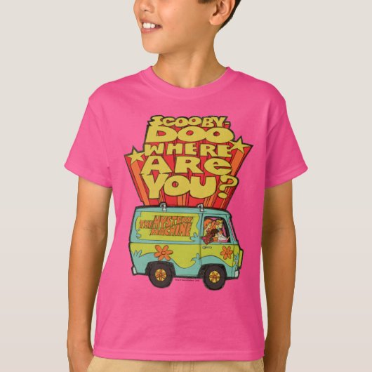 T-shirt Scooby-Doo | "Où Es-Tu ?" Retro Cartoon Van (Devant)