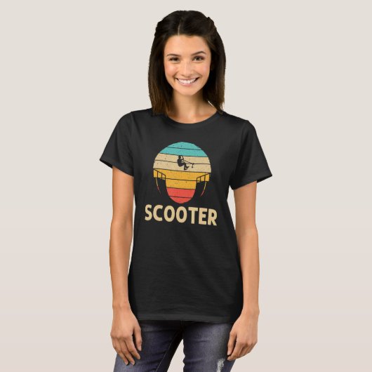 T-shirt Scooter cool Tête Pour Hommes Femmes Scooter Élect (Devant entier)