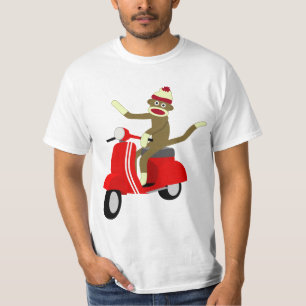T-shirt Scooter de singe de chaussette