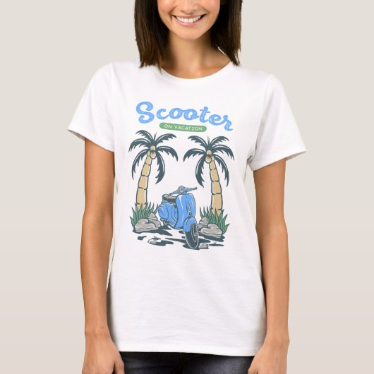 T-shirt Scooter en vacances (Devant)